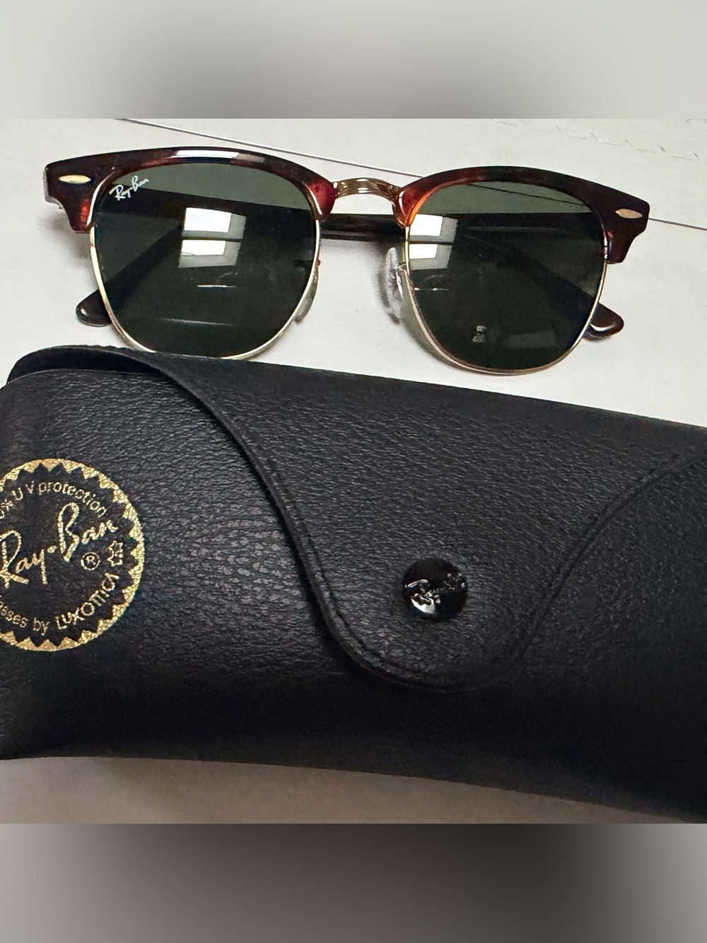Ray-Ban Brown Tortoise & Gold Clubmaster Sunglasses